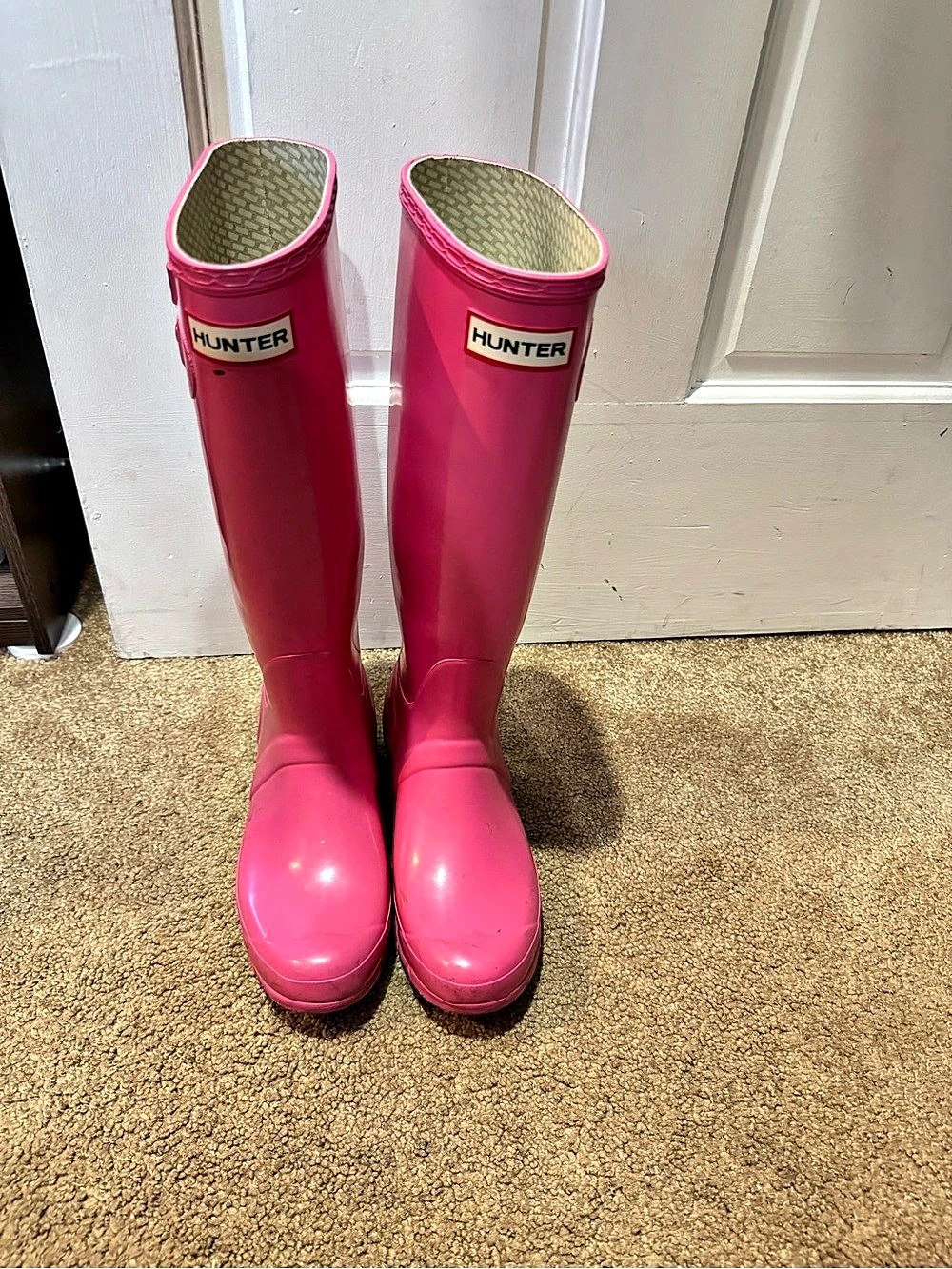 Hunter Original Tall Gloss Rain Boots in Pink